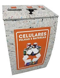 Coletor para pilhas, baterias e celulares 60L